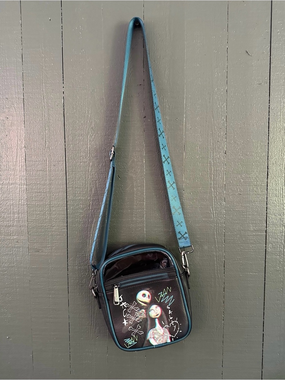 Loungefly Teal and Black Jack Skellington Crossbody Bag